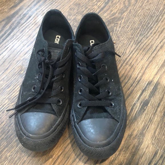 all black converse low womens